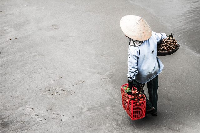 Vietnamese street market woman